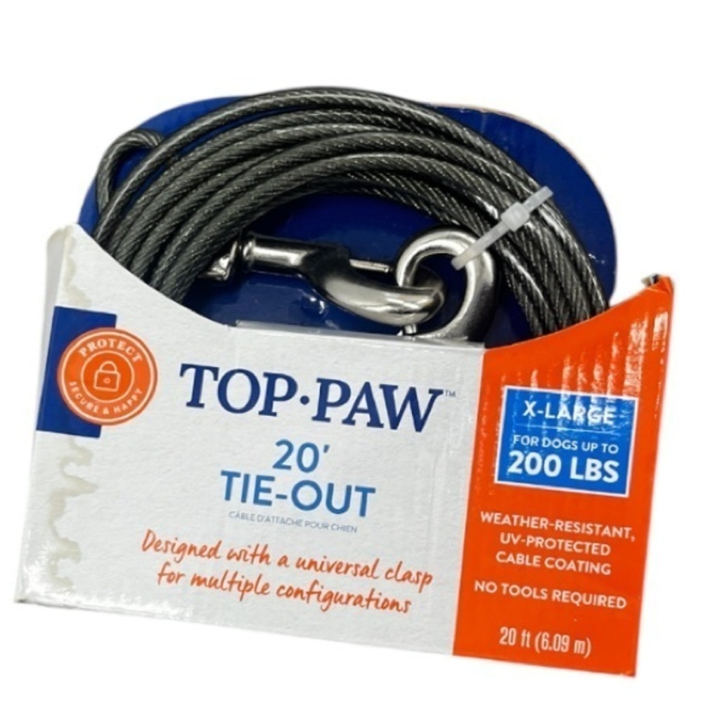 Top Paw 20' Tie-Out Cable in Silver